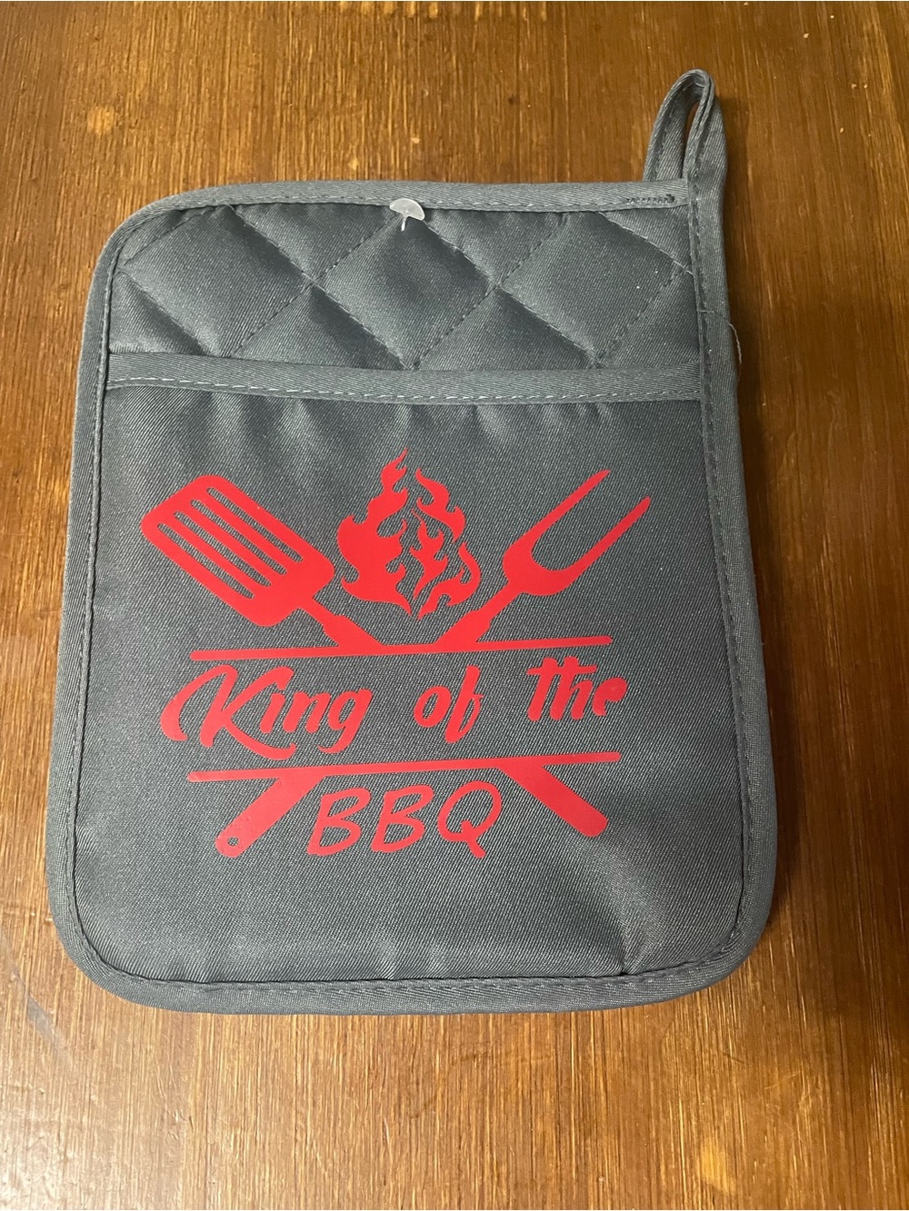 Men's Black BBQ Pot Holder - 'King of the BBQ'